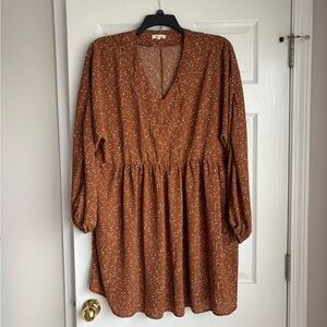 Chic Brown Long Sleeve Dress